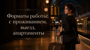 Девушка с чемоданом на вокзале перед поездкой